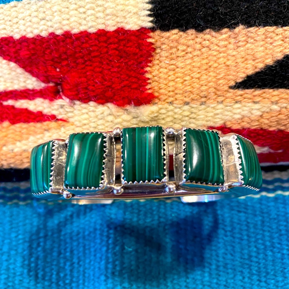 Sterling Silver & Malachite Bracelet